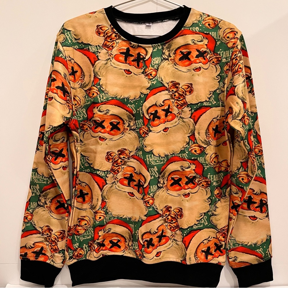 Mens/Unisex Unique Pullover Fearless Records Dead Santa Sweater Sz Small (NWOT)